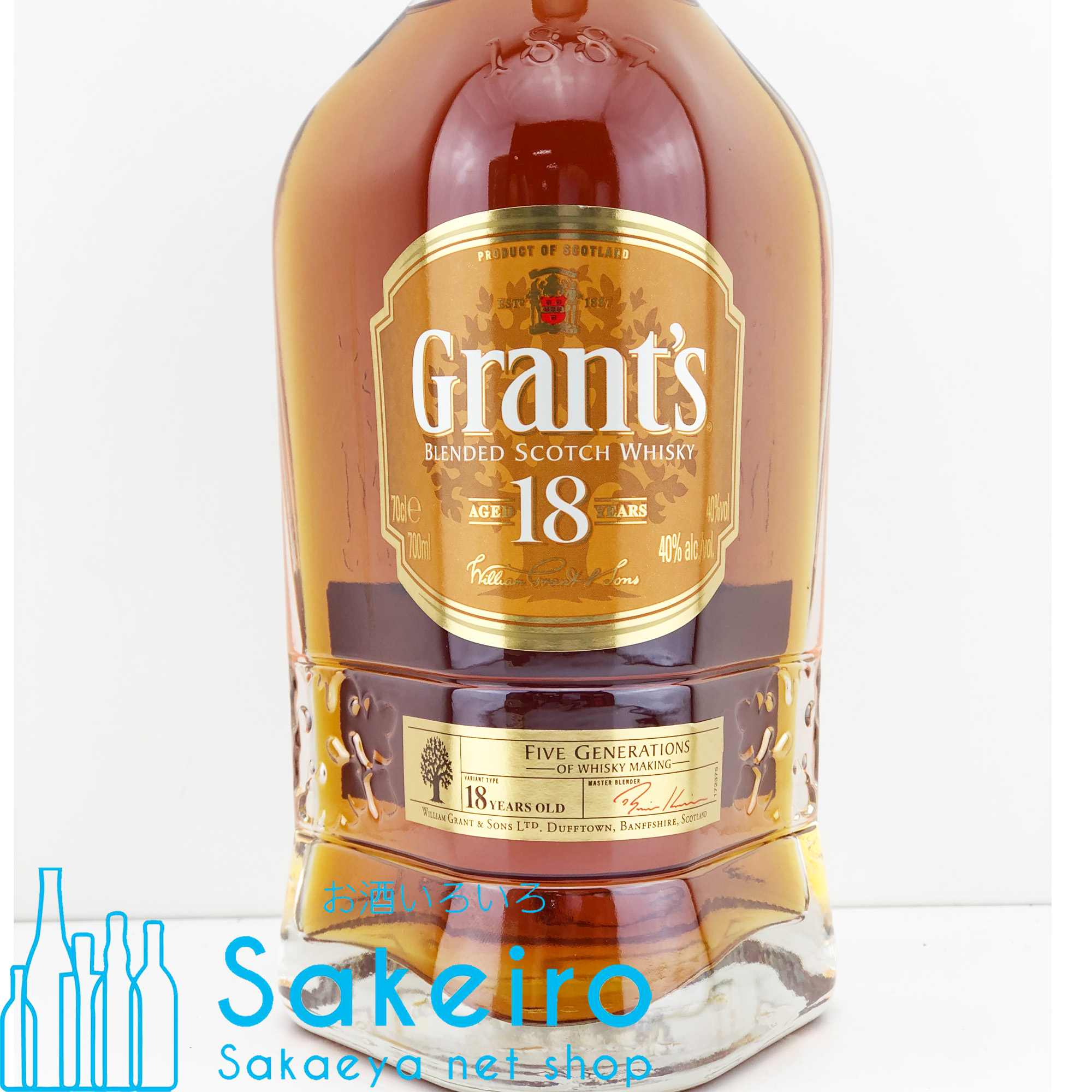 Grant's(グランツ) 18年 ブレンデッドウイスキー イギリス 700ml 40％ お酒いろいろ Sakeiro -Sakaeya  net shop-