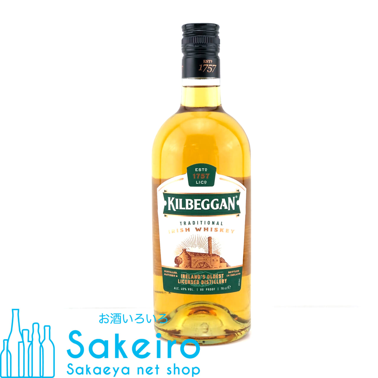 キルベガン アイリッシュウイスキー 43％ 700ml - お酒いろいろ Sakeiro -Sakaeya net shop-